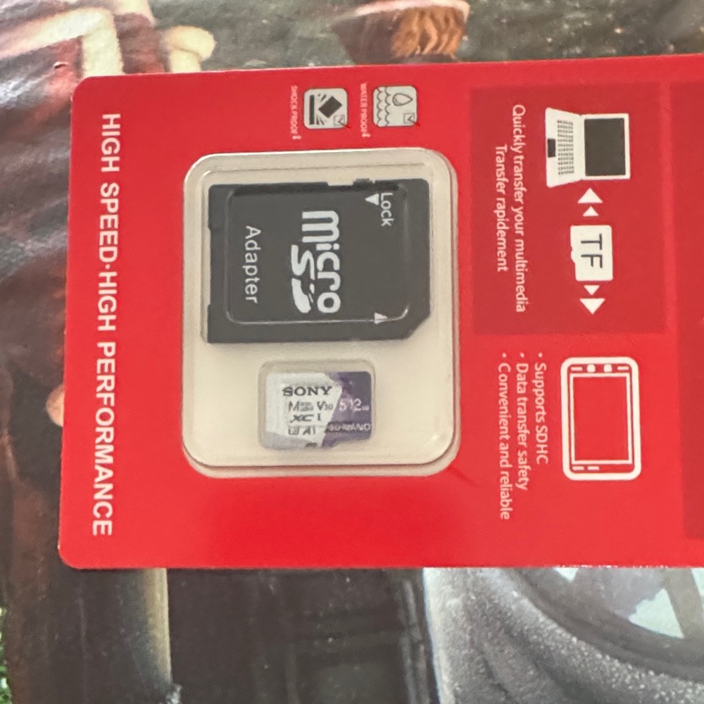 Sony Black Micro SD Adapter with Red Packaging